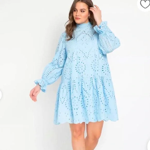 Eloquii Eyelet Easy Dress - Picture 2 of 8